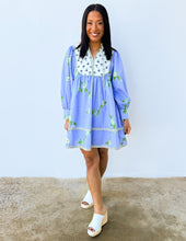 Load image into Gallery viewer, Only You and I Floral Long Sleeve Dress in Blue