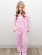 Load image into Gallery viewer, Lulu Mac Stripe Monochrome LS Top in Neon Pink