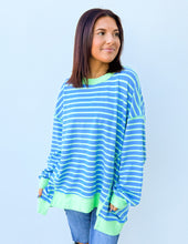 Load image into Gallery viewer, Errand Runs Striped High Low Sweatshirt Top