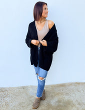 Load image into Gallery viewer, Through the Years Open Front Cardigan in Black