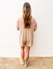 Load image into Gallery viewer, Never Leave Casual V-Back Short Sleeve Romper in Dk. Taupe