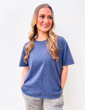 Load image into Gallery viewer, Hideaway Crew Neck Short Sleeve T-Shirt in Dusty Indigo