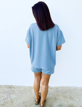 Load image into Gallery viewer, None Like You Short Sleeve Top &amp; Shorts Set in Blue Grey