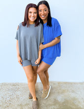 Load image into Gallery viewer, None Like You Short Sleeve Top &amp; Shorts Set in Grey