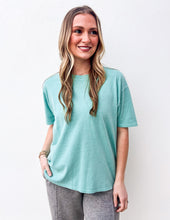 Load image into Gallery viewer, Hideaway Crew Neck Short Sleeve T-Shirt in Turquoise