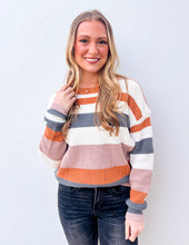 Load image into Gallery viewer, Cozy Up Round Neck Colorblock Knit Sweater