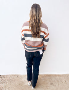 Cozy Up Round Neck Colorblock Knit Sweater