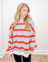 Load image into Gallery viewer, When She's Gone Striped Terry Oversized Top