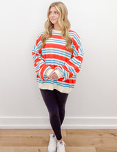 Load image into Gallery viewer, When She's Gone Striped Terry Oversized Top
