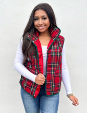 Load image into Gallery viewer, Christmas Wishes Vintage Plaid Quilted Vest