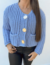 Load image into Gallery viewer, Sink or Swim Chunky Cardigan in Blue