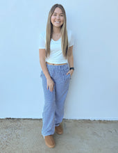 Load image into Gallery viewer, Happy Days Gingham Pants in Navy