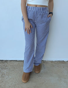 Happy Days Gingham Pants in Navy