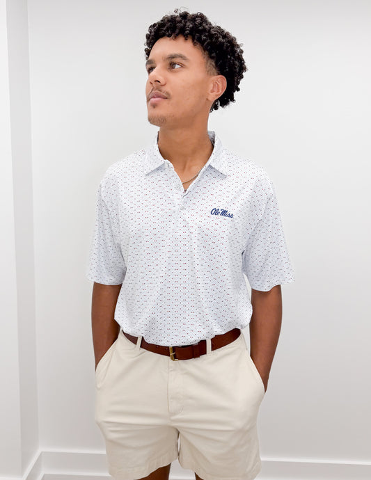 Ole Miss Script Team Dot Polo