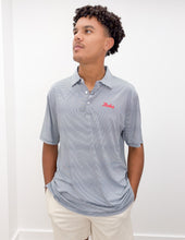 Load image into Gallery viewer, Ole Miss Script Rebs Stripe Polo