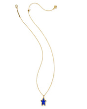 Load image into Gallery viewer, Kendra Scott Ada Gold Short Pendant Necklace Cobalt Blue Illusion