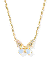 Load image into Gallery viewer, Kendra Scott Bianca Gold Butterfly Pendant Necklace in Iridescent White