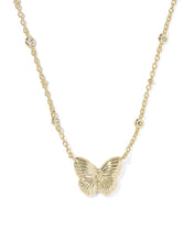 Load image into Gallery viewer, Kendra Scott Cailey Gold Butterfly Pendant Necklace in Ivory MOP