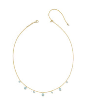 Load image into Gallery viewer, Kendra Scott Gold Cailin Strand Necklace in Aqua Crystal