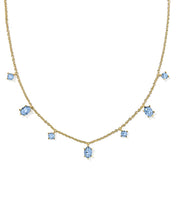 Load image into Gallery viewer, Kendra Scott Gold Cailin Strand Necklace in Blue Violet Crystal