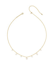 Load image into Gallery viewer, Kendra Scott Gold Cailin Strand Necklace in White Iridescent Crystal