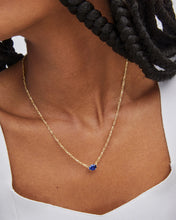 Load image into Gallery viewer, Kendra Scott Gold Cailin Pendant Necklace in Blue Crystal