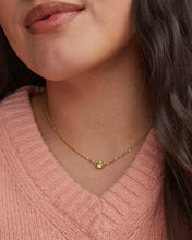 Load image into Gallery viewer, Kendra Scott Gold Cailin Pendant Necklace in Light Green Crystal
