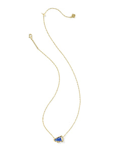 Kendra Scott Gold Cheer Pendant Necklace in Cobalt Illusion
