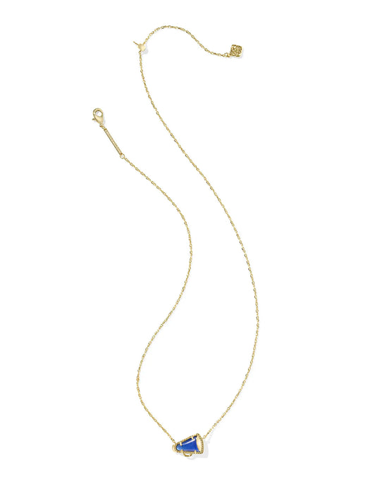 Kendra Scott Gold Cheer Pendant Necklace in Cobalt Illusion