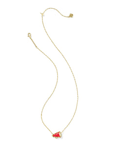 Kendra Scott Gold Cheer Pendant Necklace in Red Illusion