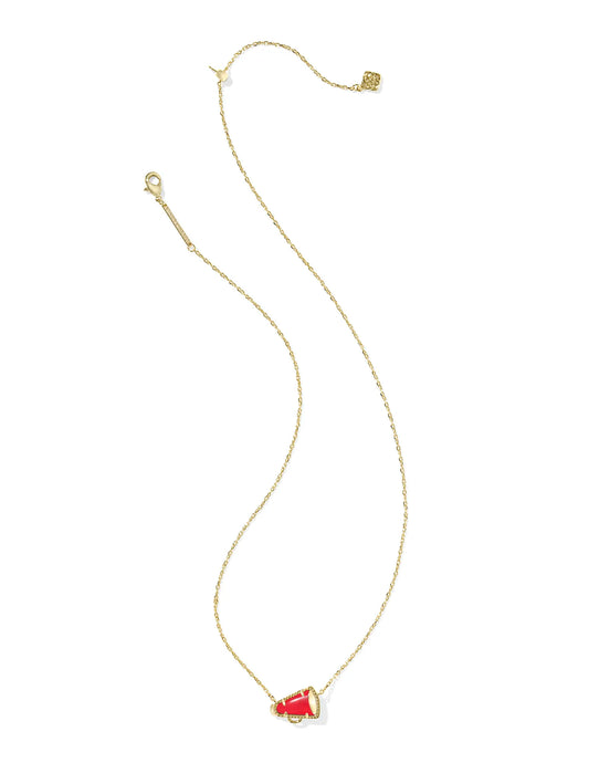 Kendra Scott Gold Cheer Pendant Necklace in Red Illusion