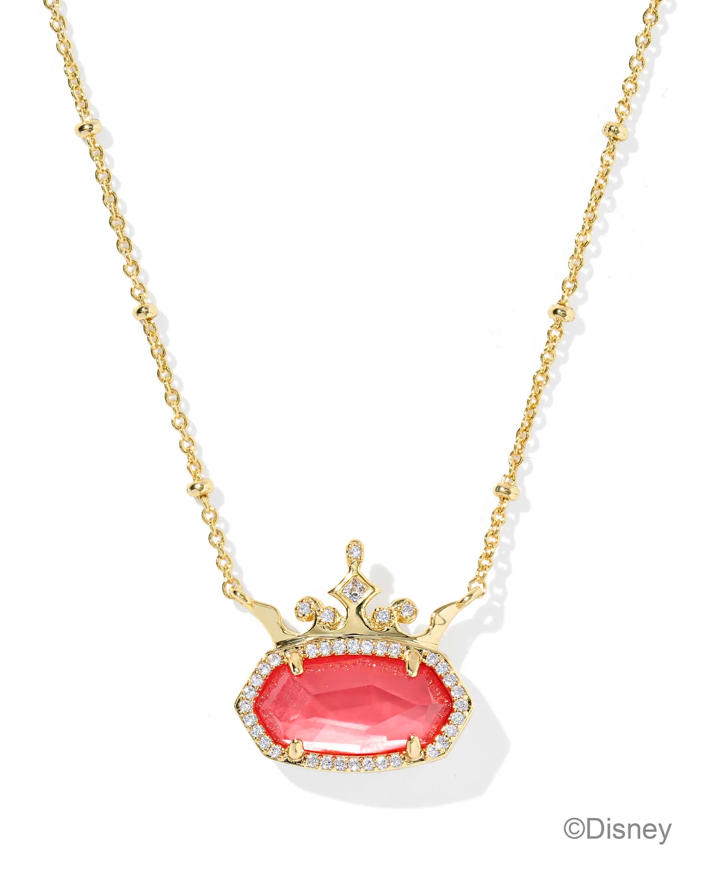 Kendra Scott Disney Elisa Princess Gold Necklace in Dark Peach MOP