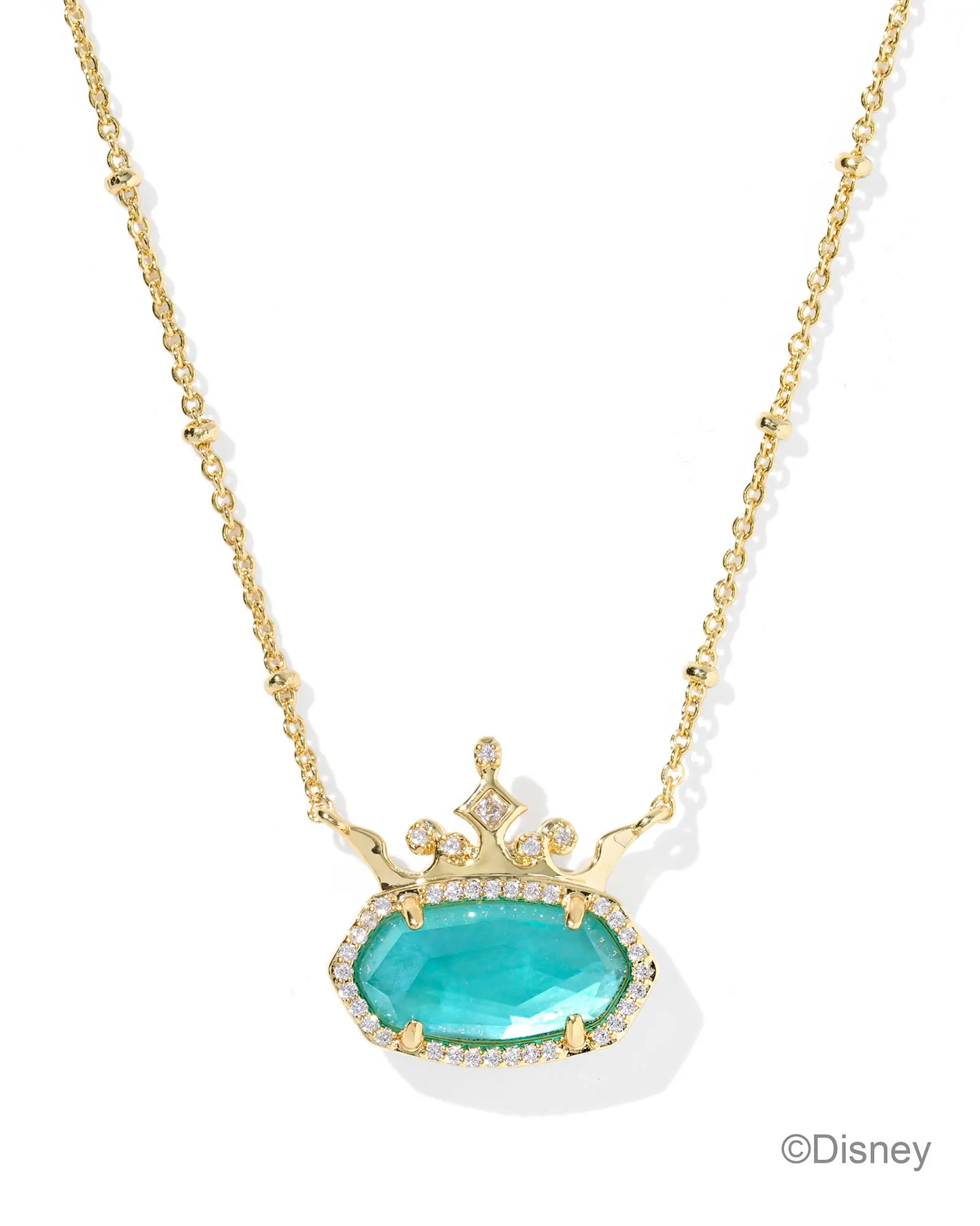 Kendra Scott Disney Elisa Princess Gold Necklace in London Blue Illusion