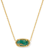 Load image into Gallery viewer, Kendra Scott Elisa Gold Necklace in Bronze Veined Green Malachite
