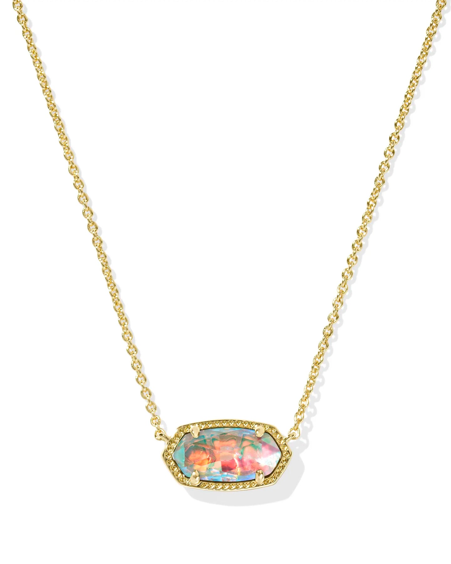 Kendra Scott Elisa Gold Necklace in Dichroic Glass