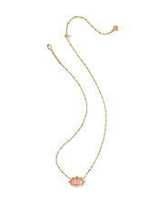 Load image into Gallery viewer, Kendra Scott Elisa Scallop Gold Frame Necklace in Light Pink