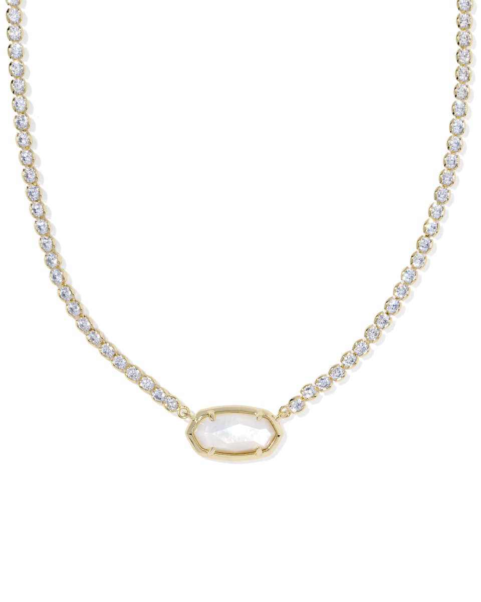 Kendra Scott Elisa Tennis Necklace in Gold/Ivory MOP