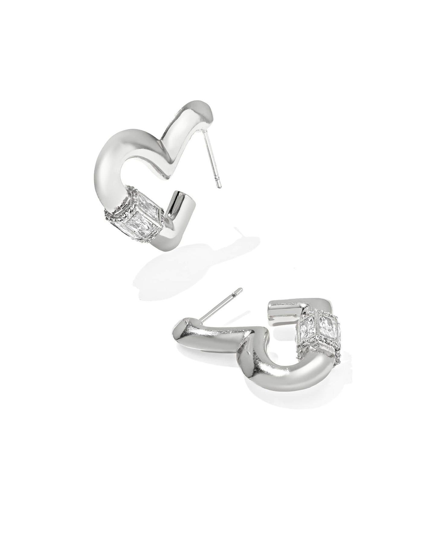 Kendra Scott Emery Heart Hoop Earrings in Silver