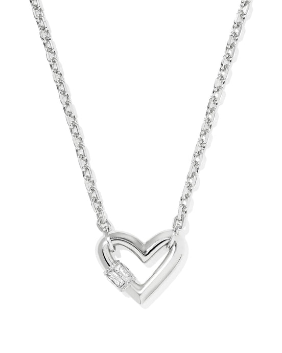 Kendra Scott Emery Heart PNDNT Silver Necklace