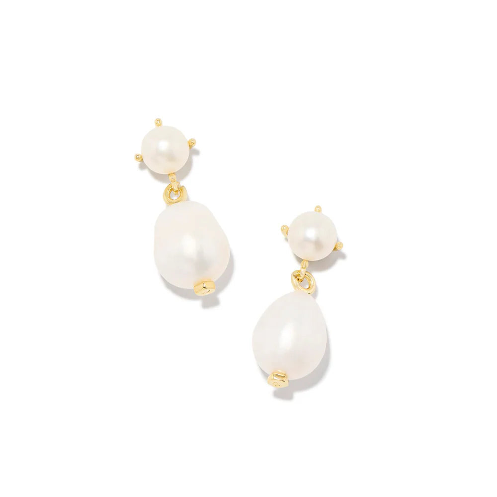 Kendra Scott Eve Gold Drop Pearl Earrings