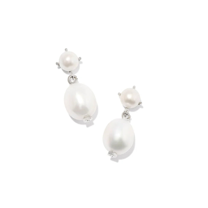 Kendra Scott Eve Silver Drop Pearl Earrings