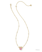 Load image into Gallery viewer, Kendra Scott Minnie Mouse Gold Pendant Necklace in Hot Pink Drusy