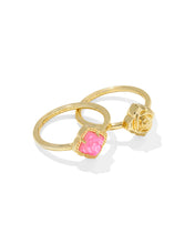 Load image into Gallery viewer, Kendra Scott Mallory Rose Ring Set in Gold Blush Ivory MOP
