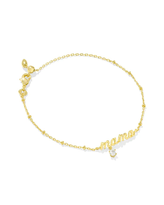 Kendra Scott Mama Crystal Delicate Gold Chain Bracelet