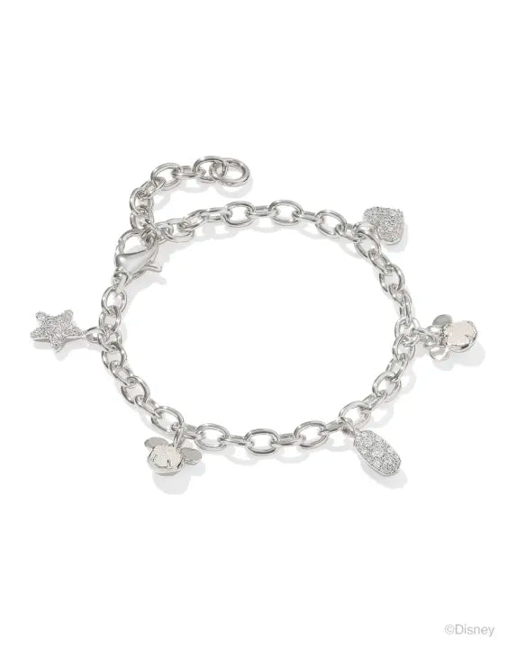 Kendra Scott Mickey Minnie Silver Charm Bracelet in Iridescent Mix