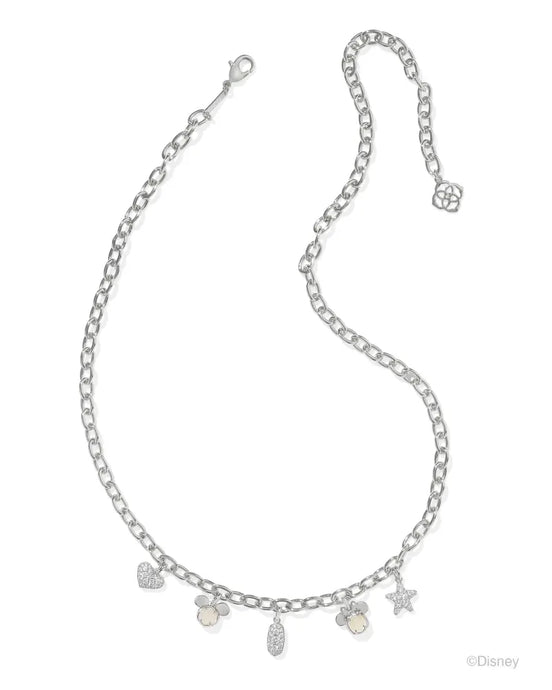 Kendra Scott Mickey Minnie Silver Charm Necklace in Iridescent Mix