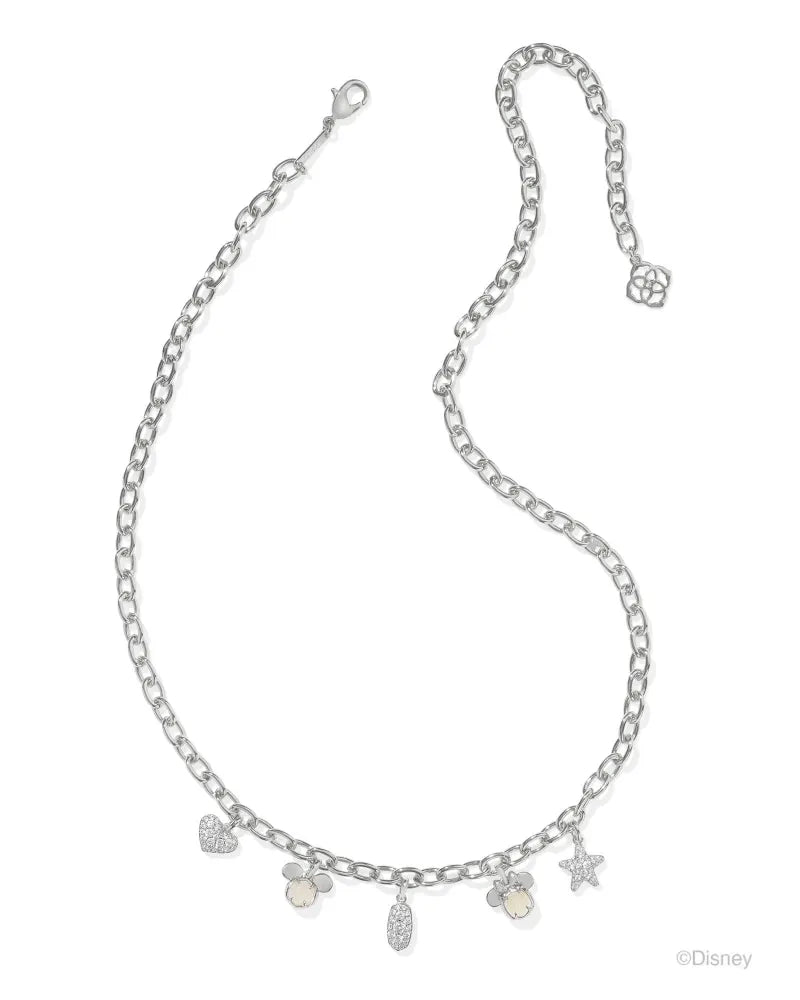 Kendra Scott Mickey Minnie Silver Charm Necklace in Iridescent Mix