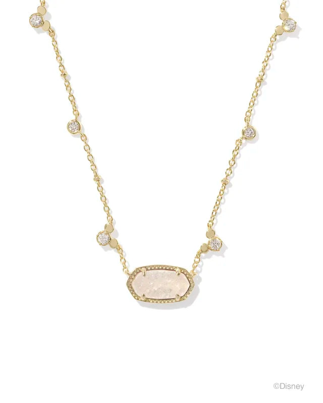 Kendra Scott Mickey Mouse Gold Elisa Necklace in Iridescent Drusy