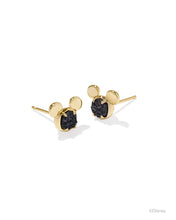 Load image into Gallery viewer, Kendra Scott Mickey Mouse Gold Stud Earrings in Black Drusy