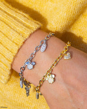 Load image into Gallery viewer, Kendra Scott Mickey Minnie Gold Charm Bracelet in Iridescent Mix